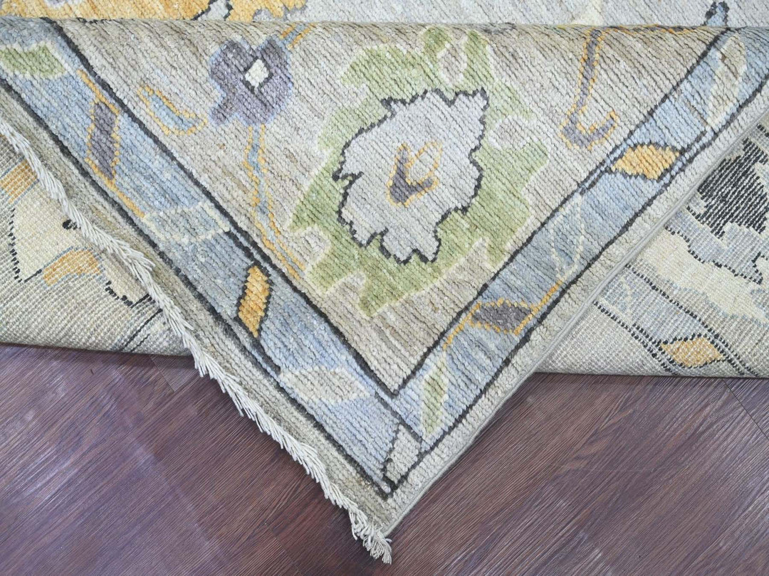 8'1" x 9'7" New Hand Knotted Grey Wool Rectangle Oriental Rug - MOA10222638