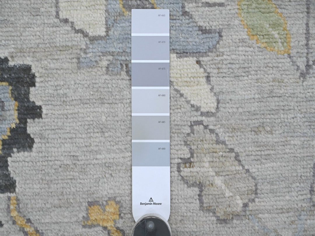 8'1" x 9'7" New Hand Knotted Grey Wool Rectangle Oriental Rug - MOA10222638