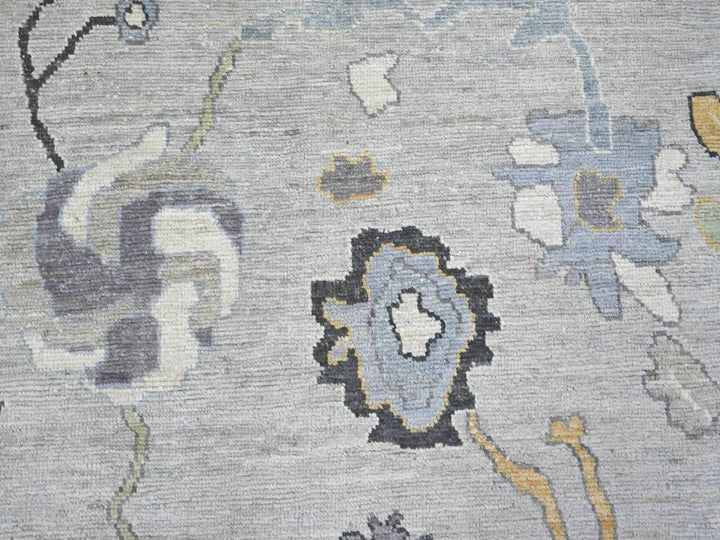 8'1" x 9'7" New Hand Knotted Grey Wool Rectangle Oriental Rug - MOA10222638
