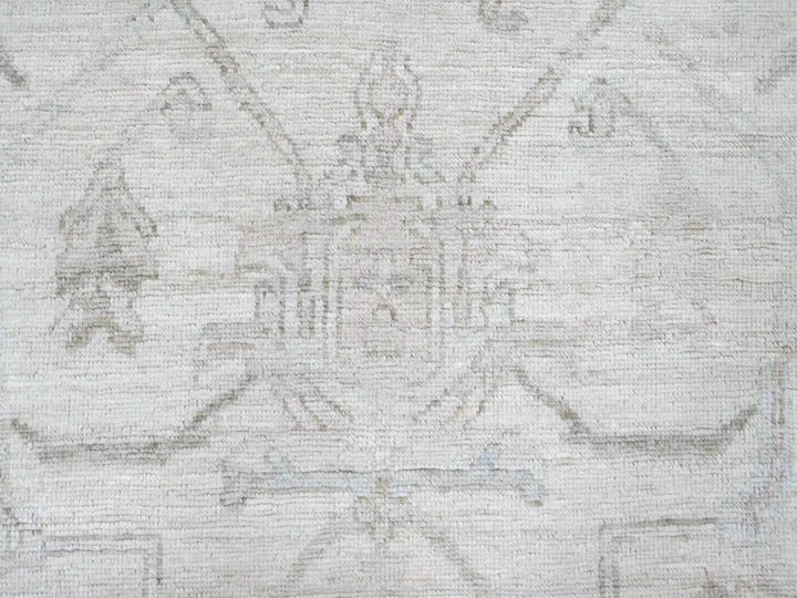 8'1" x 9'9" New Hand Knotted Ivory Wool Rectangle Oriental Rug - MOA10222639