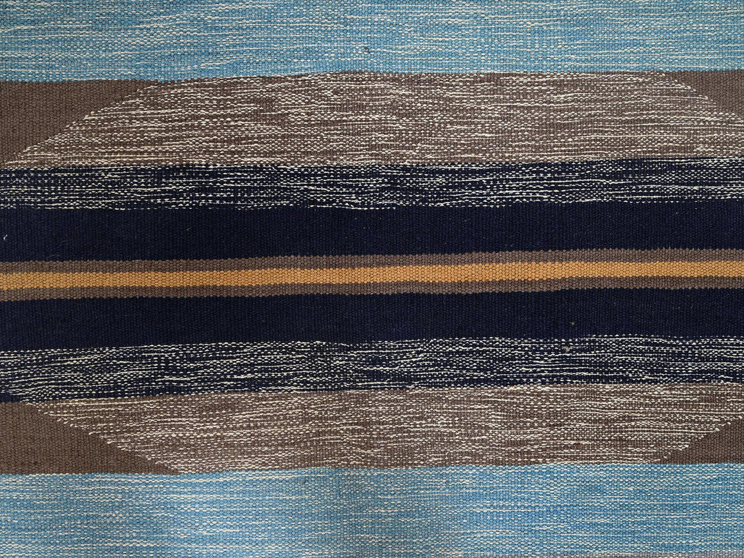 8'2" x 9'7" New Hand Woven Blue Wool Rectangle Oriental Rug - MOA1022263