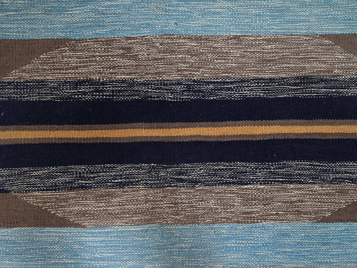 8'2" x 9'7" New Hand Woven Blue Wool Rectangle Oriental Rug - MOA1022263