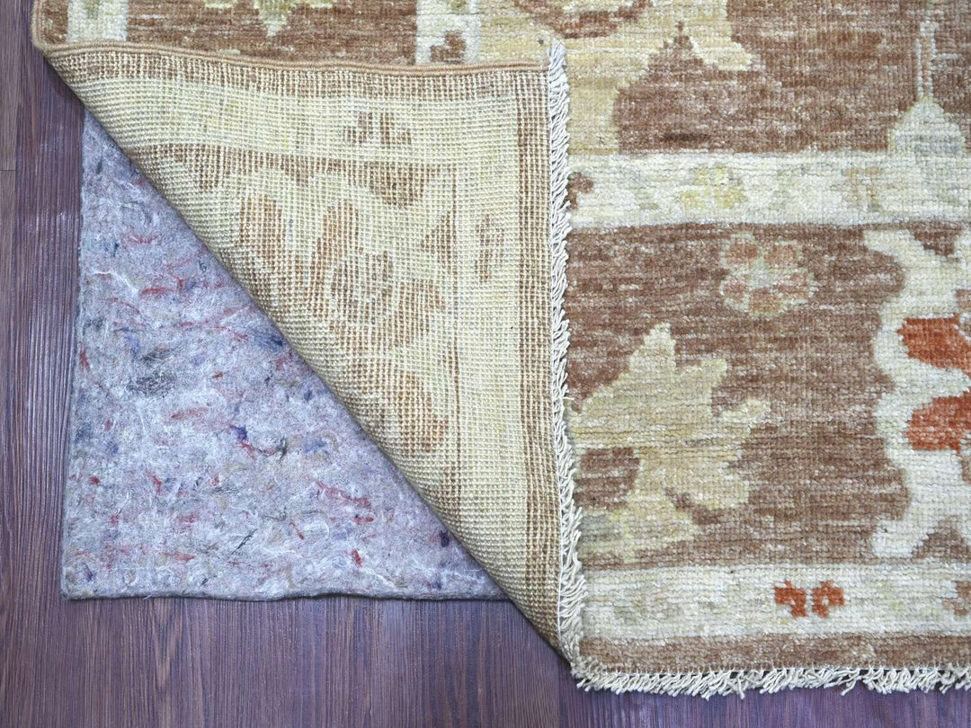 8'2" x 9'9" New Hand Knotted Brown Wool Rectangle Oriental Rug - MOA10222640