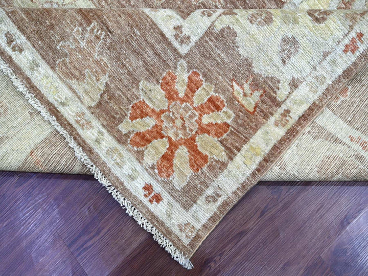 8'2" x 9'9" New Hand Knotted Brown Wool Rectangle Oriental Rug - MOA10222640