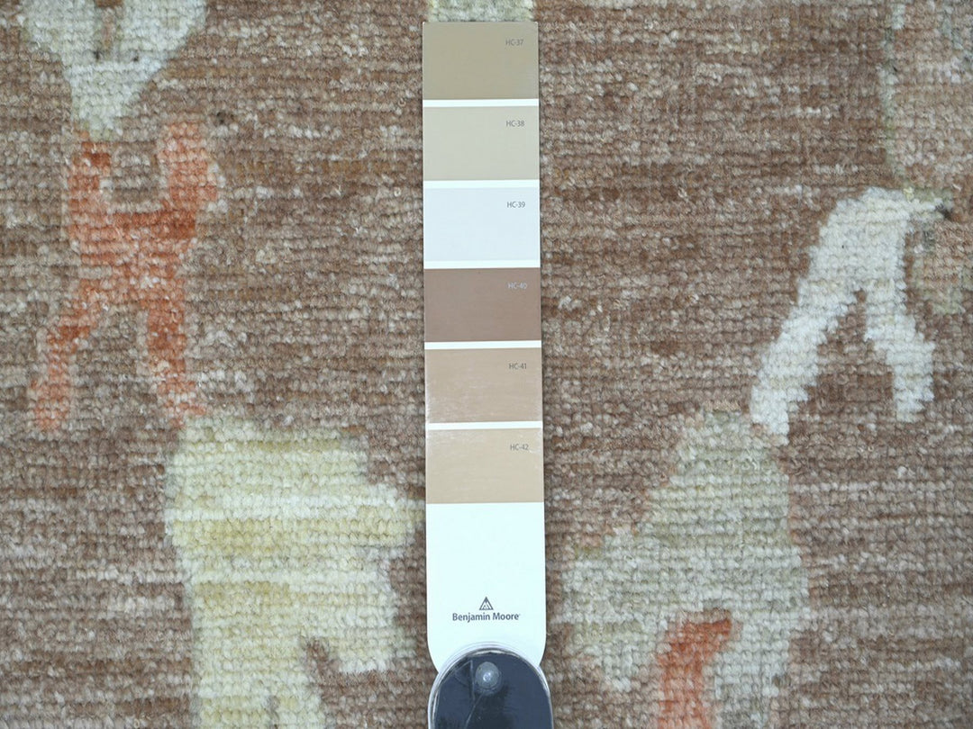 8'2" x 9'9" New Hand Knotted Brown Wool Rectangle Oriental Rug - MOA10222640