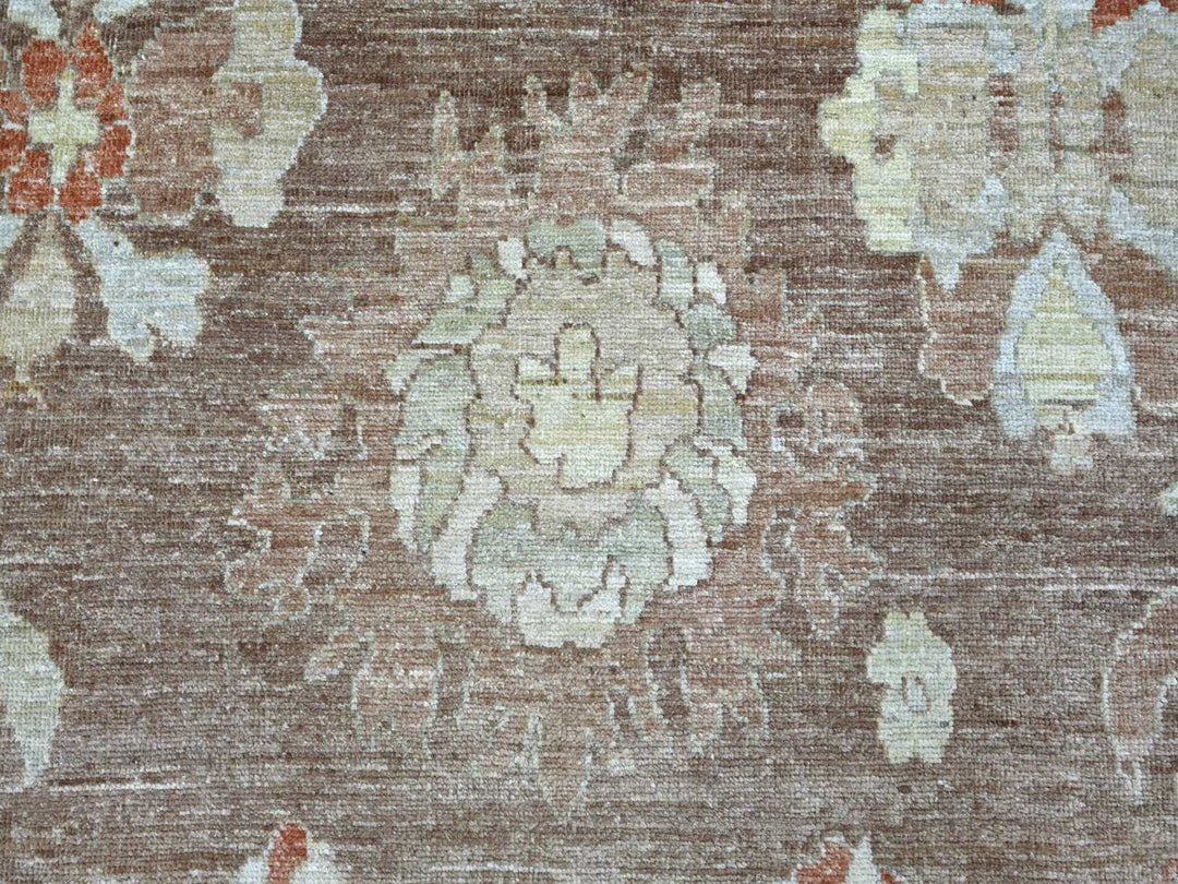 8'2" x 9'9" New Hand Knotted Brown Wool Rectangle Oriental Rug - MOA10222640