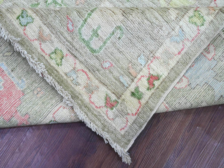 8'0" x 9'8" New Hand Knotted Green Wool Rectangle Oriental Rug - MOA10222641