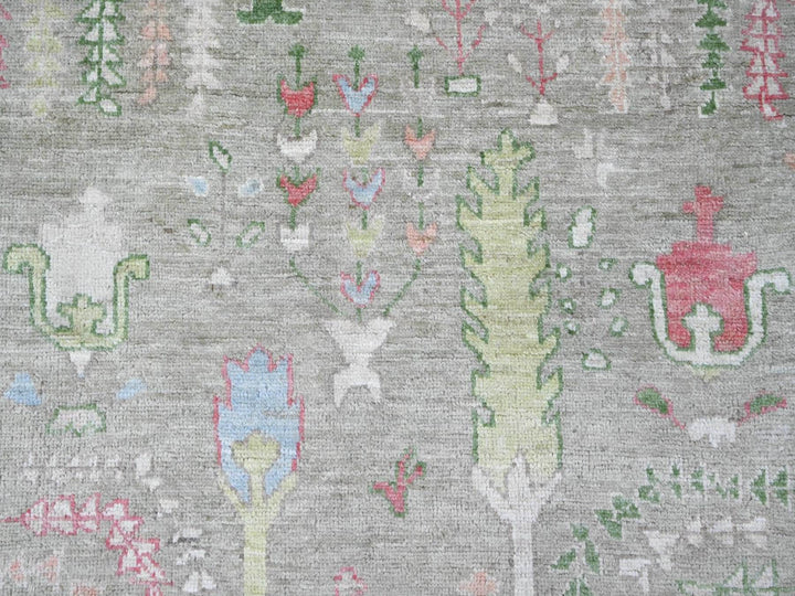 8'0" x 9'8" New Hand Knotted Green Wool Rectangle Oriental Rug - MOA10222641