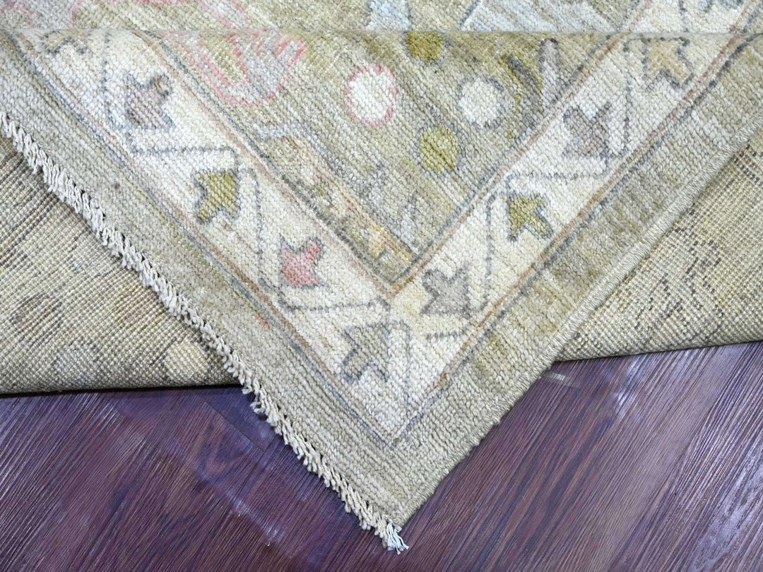 10'0" x 13'11" New Hand Knotted Green Wool Rectangle Oriental Rug - MOA10222643
