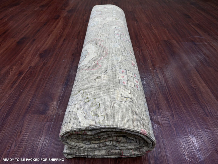 10'0" x 13'11" New Hand Knotted Green Wool Rectangle Oriental Rug - MOA10222643