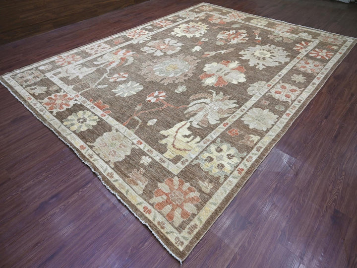 10'0" x 13'5" New Hand Knotted Brown Wool Rectangle Oriental Rug - MOA10222644