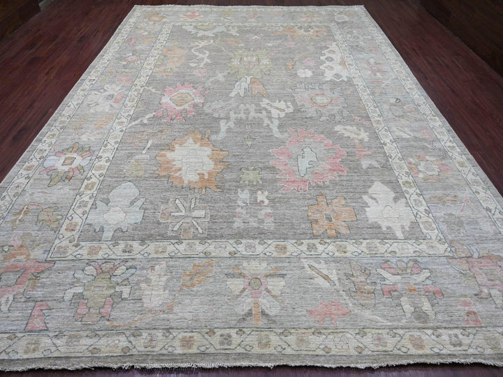 10'0" x 13'6" New Hand Knotted Brown Wool Rectangle Oriental Rug - MOA10222646