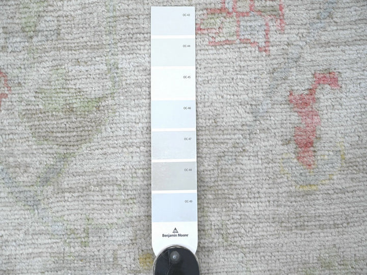 9'11" x 13'9" New Hand Knotted Grey Wool Rectangle Oriental Rug - MOA10222647