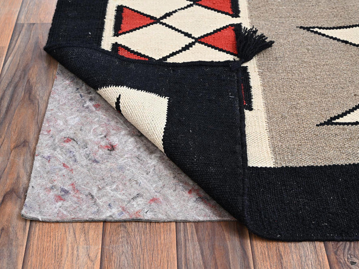 8'1" x 10'0" New Hand Woven Brown Wool Rectangle Oriental Rug - MOA1022264
