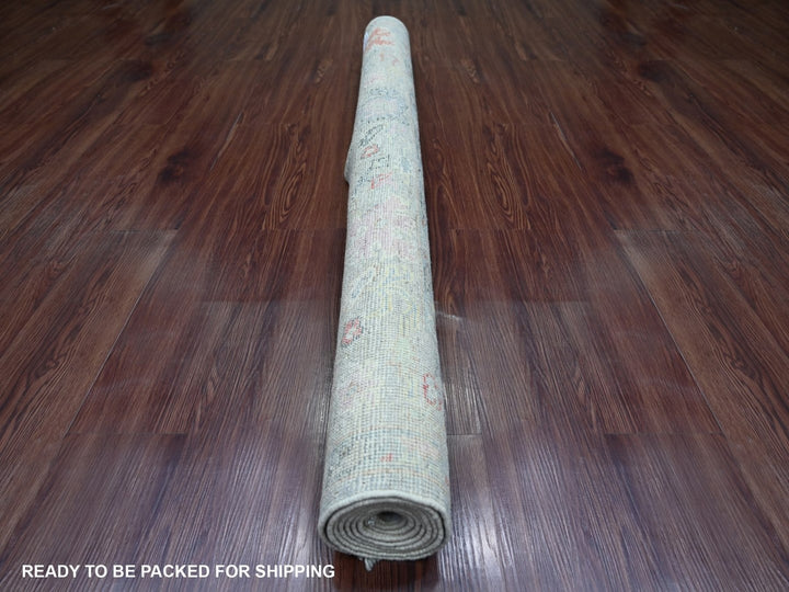 5'0" x 6'9" New Hand Knotted Grey Wool Rectangle Oriental Rug - MOA10222650