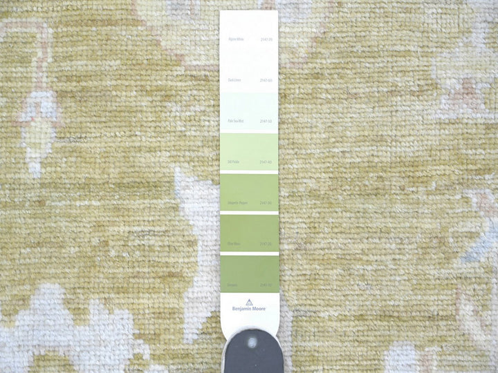 10'1" x 13'7" New Hand Knotted Green Wool Rectangle Oriental Rug - MOA10222651