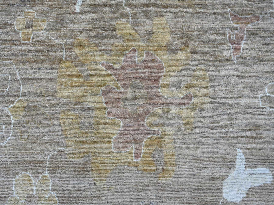 9'11" x 13'8" New Hand Knotted Brown Wool Rectangle Oriental Rug - MOA10222656