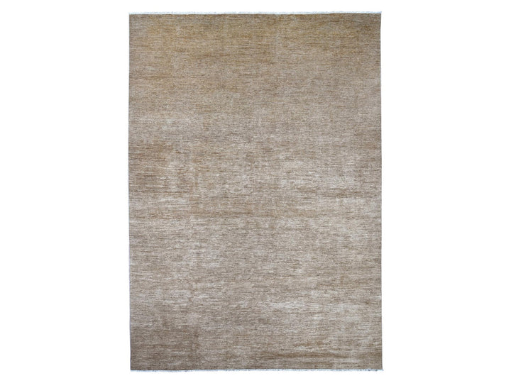 9'7" x 13'4" New Hand Knotted Brown Wool Rectangle Oriental Rug - MOA10222657