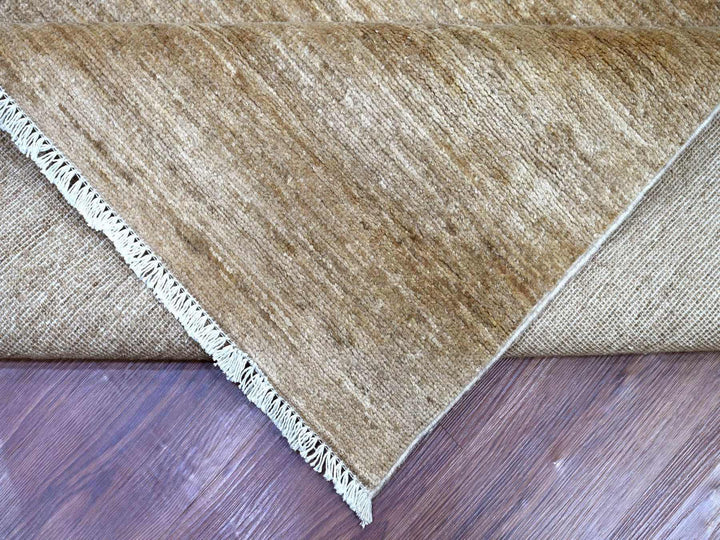 9'7" x 13'4" New Hand Knotted Brown Wool Rectangle Oriental Rug - MOA10222657