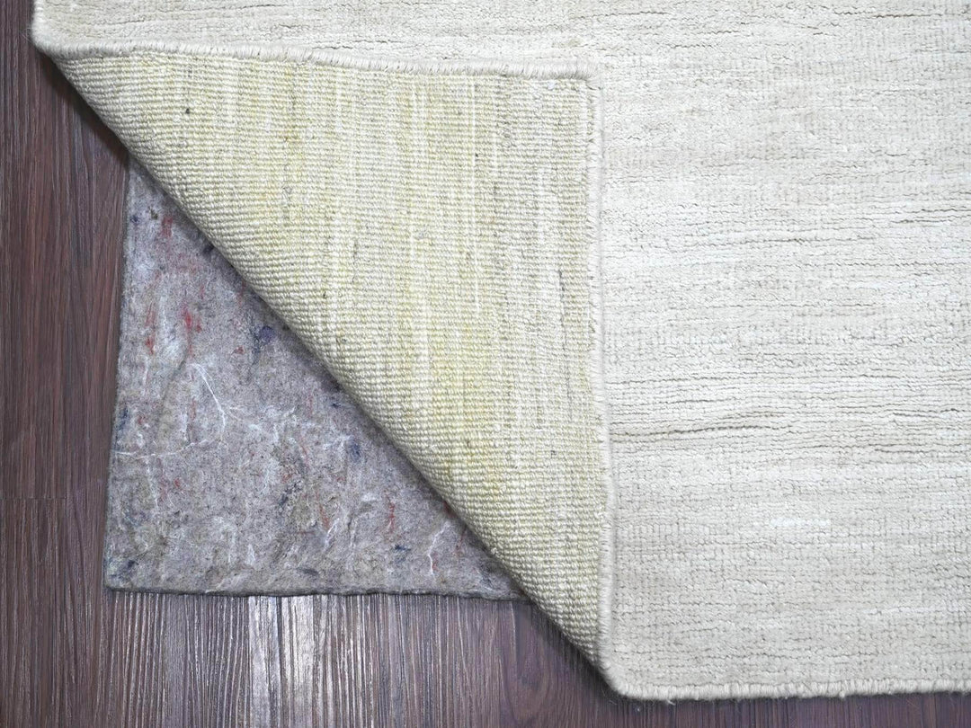 9'8" x 13'4" New Hand Knotted Ivory Wool Rectangle Oriental Rug - MOA10222658