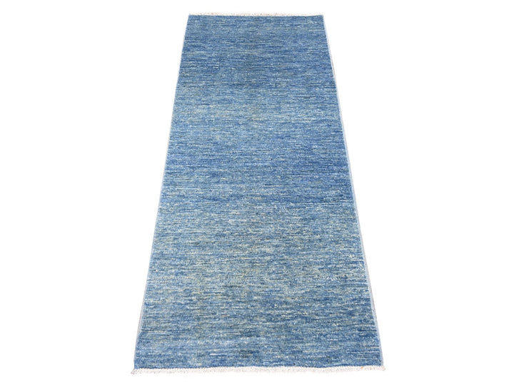 2'6" x 5'10" New Hand Knotted Blue Wool Runner Oriental Rug - MOA10222659
