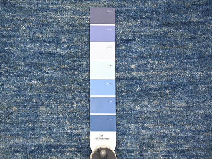 2'6" x 5'10" New Hand Knotted Blue Wool Runner Oriental Rug - MOA10222659