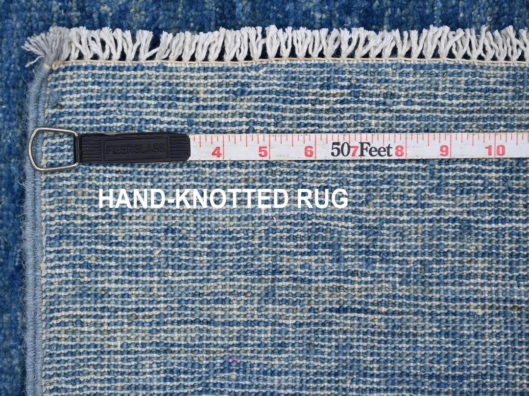2'6" x 5'10" New Hand Knotted Blue Wool Runner Oriental Rug - MOA10222659