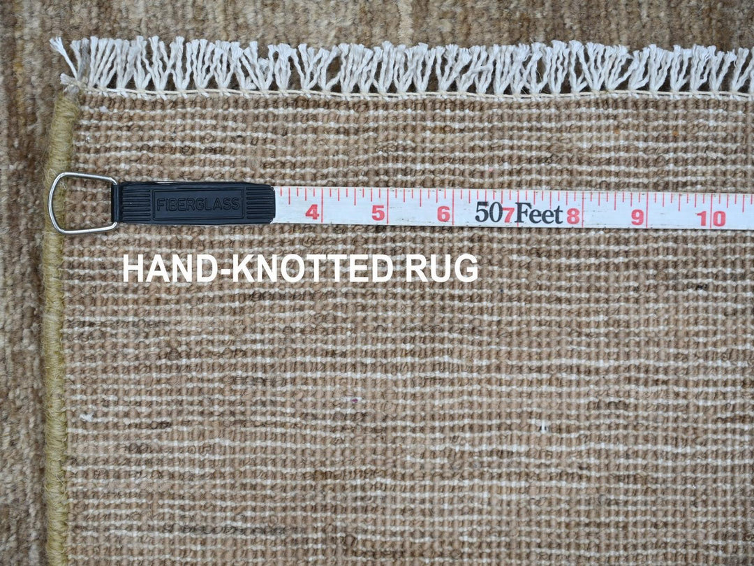 2'5" x 5'7" New Hand Knotted Brown Wool Runner Oriental Rug - MOA10222660