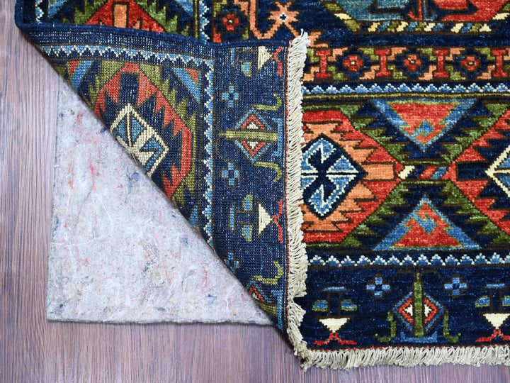 8'0" x 10'1" New Hand Knotted Blue Wool Rectangle Oriental Rug - MOA10222661