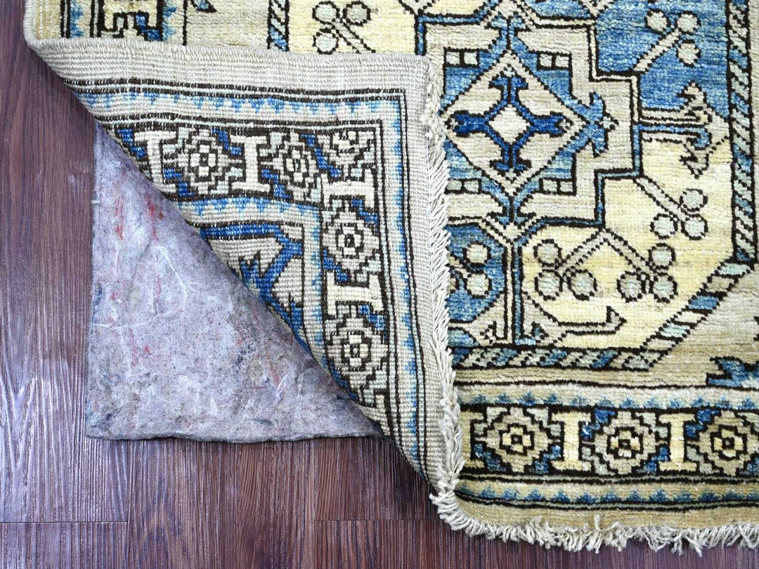 2'8" x 7'6" New Hand Knotted Grey Wool Runner Oriental Rug - MOA10222663
