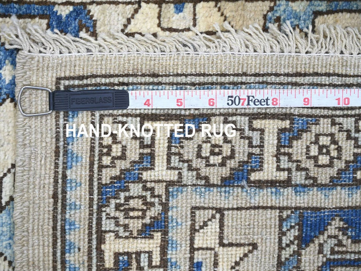 2'8" x 7'6" New Hand Knotted Grey Wool Runner Oriental Rug - MOA10222663