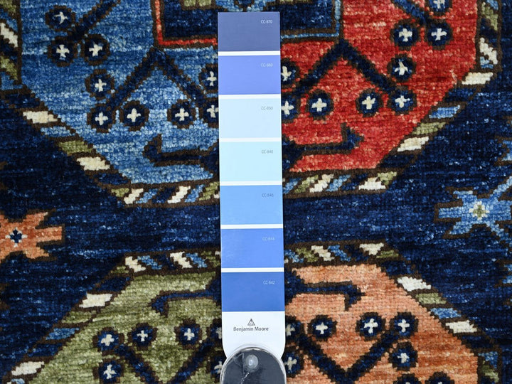 2'8" x 8'2" New Hand Knotted Blue Wool Runner Oriental Rug - MOA10222664