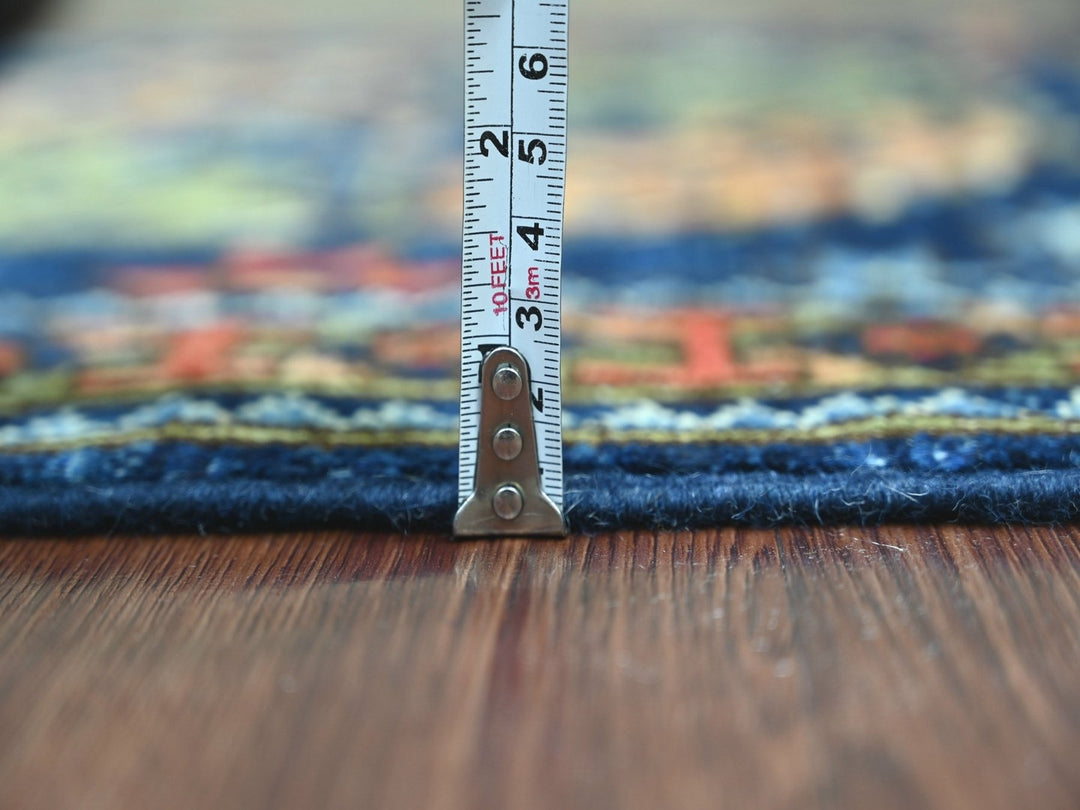 2'8" x 8'2" New Hand Knotted Blue Wool Runner Oriental Rug - MOA10222664