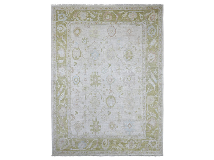 9'1" x 12'1" New Hand Knotted Grey Wool Rectangle Oriental Rug - MOA10222666