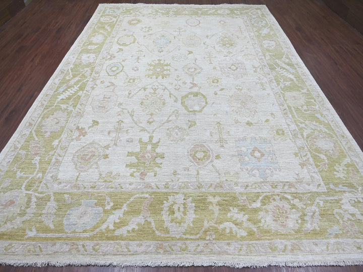 9'1" x 12'1" New Hand Knotted Grey Wool Rectangle Oriental Rug - MOA10222666