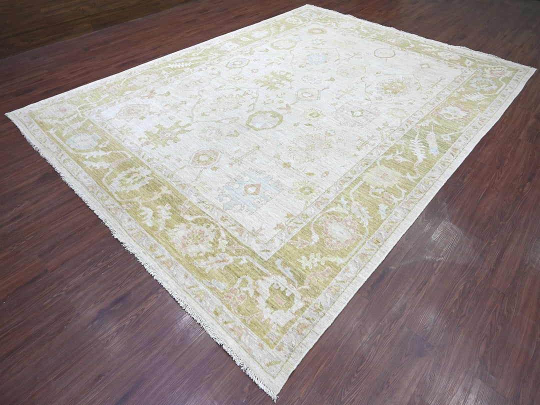 9'1" x 12'1" New Hand Knotted Grey Wool Rectangle Oriental Rug - MOA10222666
