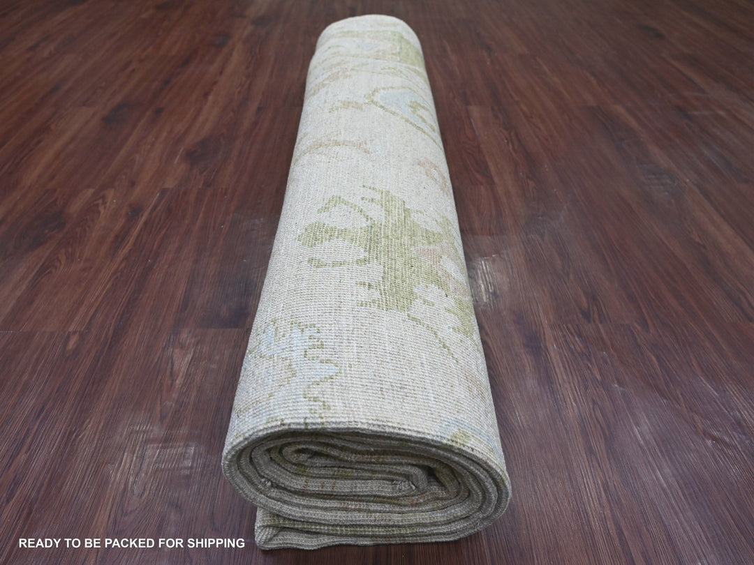 9'1" x 12'1" New Hand Knotted Grey Wool Rectangle Oriental Rug - MOA10222666