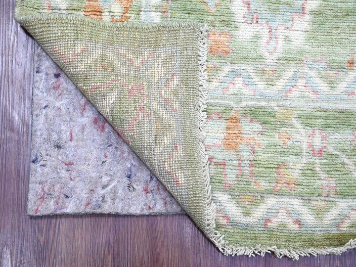 5'9" x 8'11" New Hand Knotted Green Wool Rectangle Oriental Rug - MOA10222667
