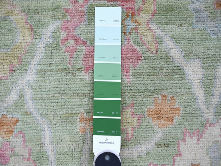 5'9" x 8'11" New Hand Knotted Green Wool Rectangle Oriental Rug - MOA10222667