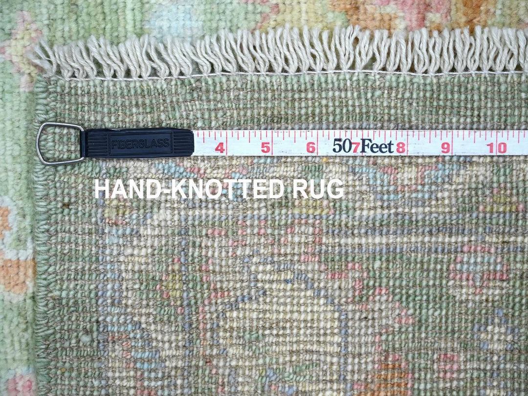 5'9" x 8'11" New Hand Knotted Green Wool Rectangle Oriental Rug - MOA10222667