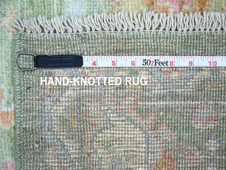 5'9" x 8'11" New Hand Knotted Green Wool Rectangle Oriental Rug - MOA10222667