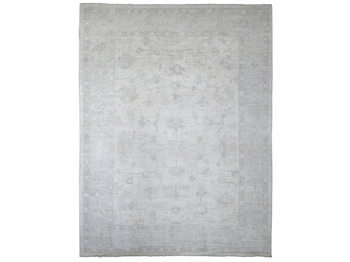 10'0" x 13'2" New Hand Knotted Ivory Wool Rectangle Oriental Rug - MOA10222668
