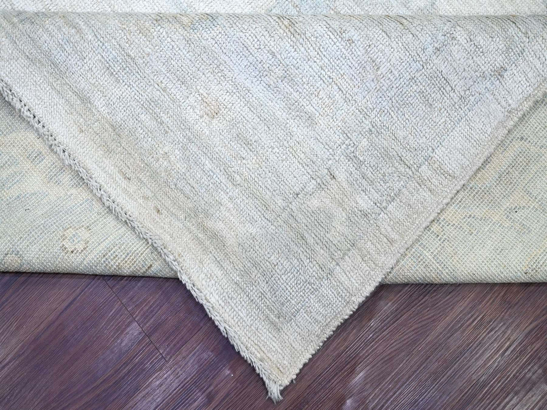 10'0" x 13'2" New Hand Knotted Ivory Wool Rectangle Oriental Rug - MOA10222668