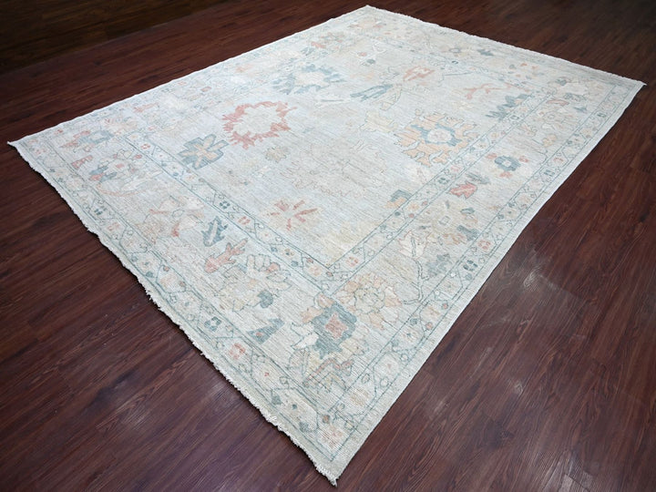 8'10" x 11'5" New Hand Knotted Blue Wool Rectangle Oriental Rug - MOA10222669