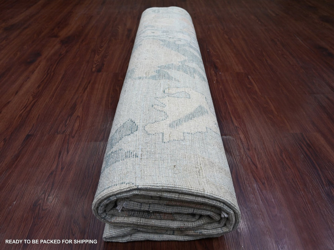 8'10" x 11'5" New Hand Knotted Blue Wool Rectangle Oriental Rug - MOA10222669