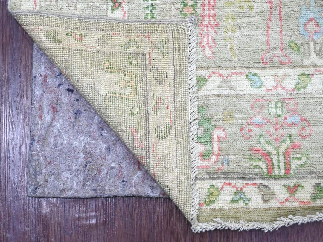 5'0" x 7'1" New Hand Knotted Green Wool Rectangle Oriental Rug - MOA10222670