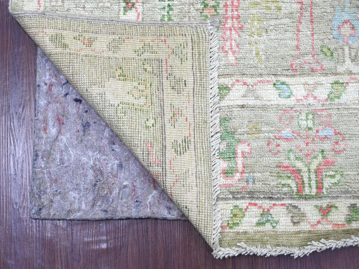 5'0" x 7'1" New Hand Knotted Green Wool Rectangle Oriental Rug - MOA10222670