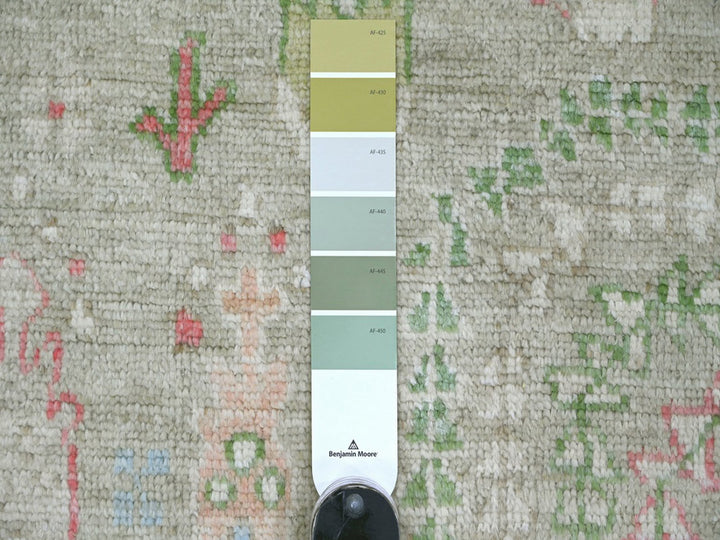 5'0" x 7'1" New Hand Knotted Green Wool Rectangle Oriental Rug - MOA10222670