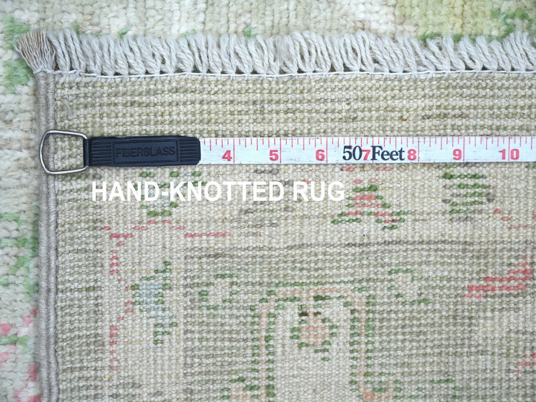 5'0" x 7'1" New Hand Knotted Green Wool Rectangle Oriental Rug - MOA10222670