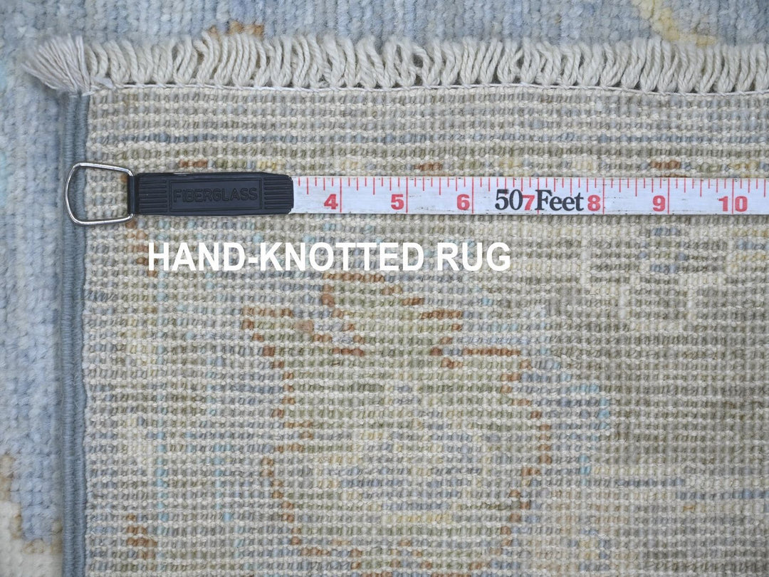 3'10" x 5'11" New Hand Knotted Grey Wool Rectangle Oriental Rug - MOA10222671